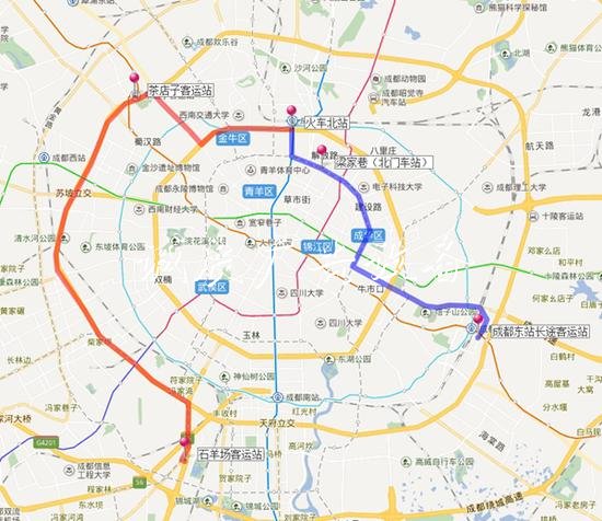 成都开行火车北站至东站广告垃圾箱、石羊场客运站公交接驳专线